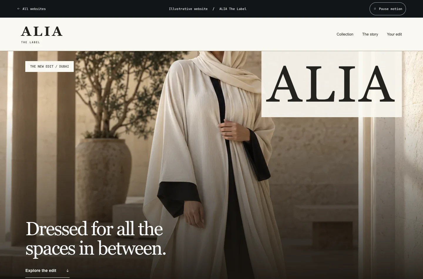 ALIA The Label. Explore an edit of considered pieces through fabric, shape and styling.