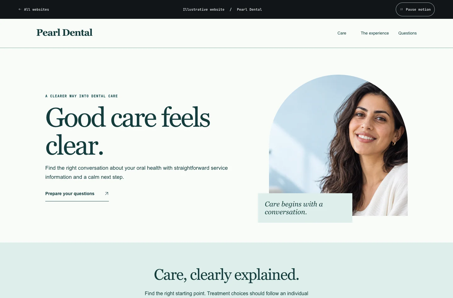 Pearl Dental. Find the right conversation about your oral health with straightforward service information and a calm next step.